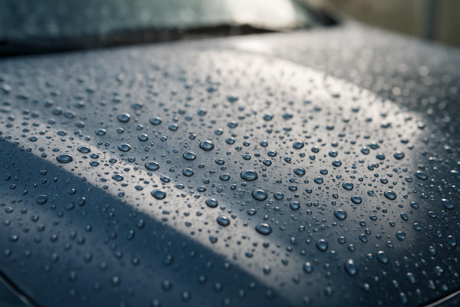 Car being carefully washed to remove road grime